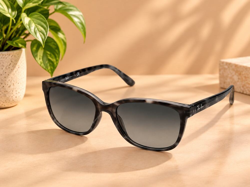 NWT Maui Jim Women Honi Polarized Cat Eye Sunglasses Grey Tortoise Stripe, Small